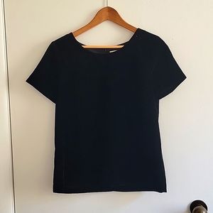 J Crew Factory Black Velvet Swing Top Small